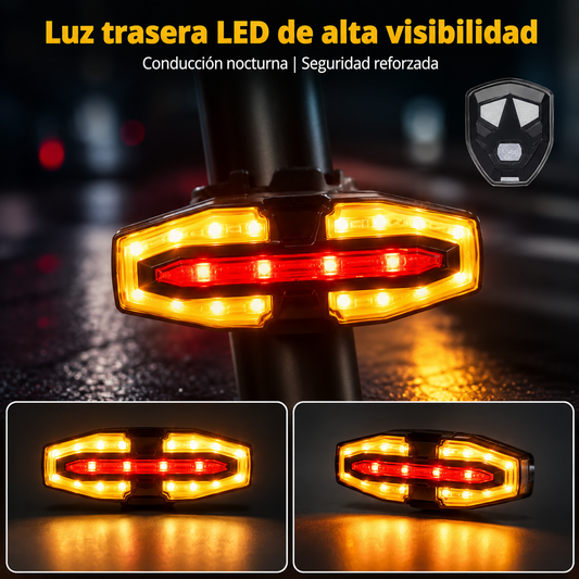 Luz Trasera Inteligente con Intermitentes Inalámbricos para Bici y Patinete Eléctrico