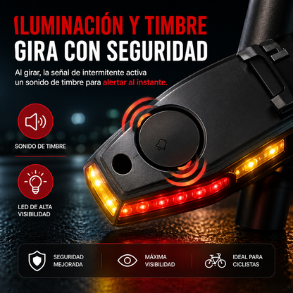 Luz Trasera Inteligente con Intermitentes Inalámbricos para Bici y Patinete Eléctrico