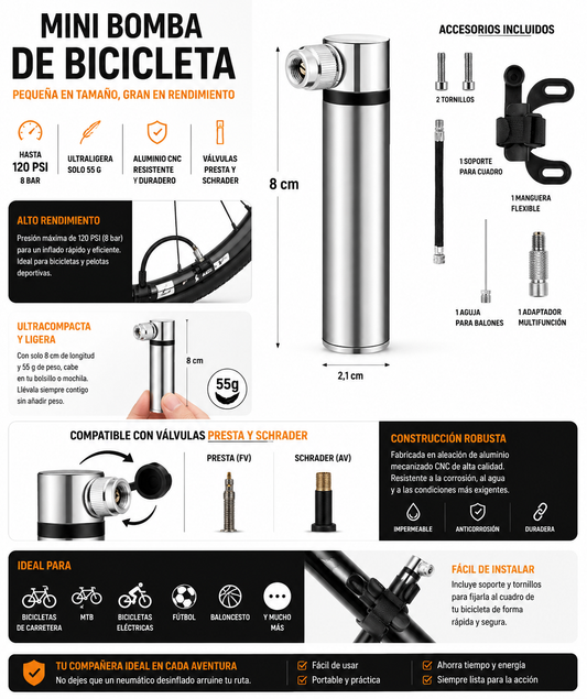 Pequeña Bomba De Aire Para Bicicleta